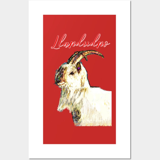 LLANDUDNO GREAT ORME GOAT RED Wall Art by MarniD9